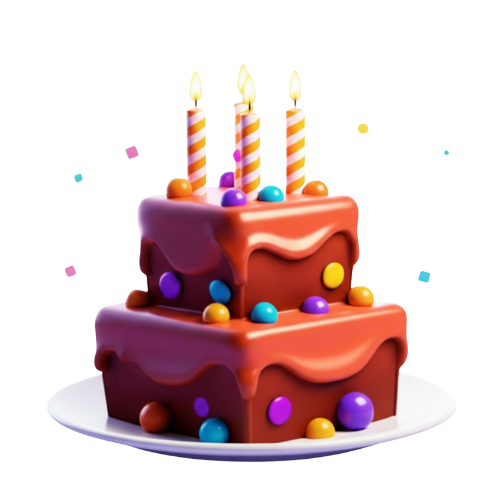 Bolo de Aniversário 3D